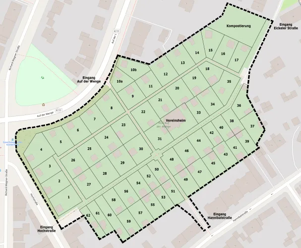 Grundriss der Gartenanlage