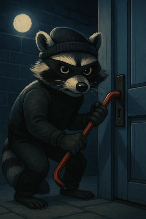 Waschbär als Einbrecher